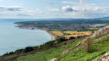 Summer Coastal Landscape As Seen From The Bray Head Cliff Walk Offering Stunning Views Over The Irish Sea And The Lovely Countryside In Ireland On A Sunny Day.