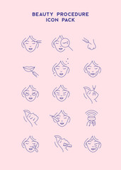 Cosmetology line icons set. Cosmetic surgery, beauty, marking, skin, and more.