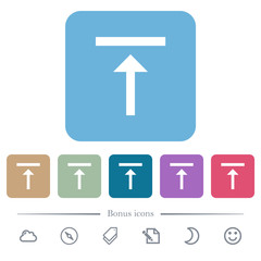 Sticker - Vertical align top flat icons on color rounded square backgrounds