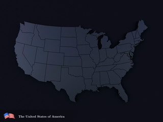 Wall Mural - united states of america map 3d render usa black