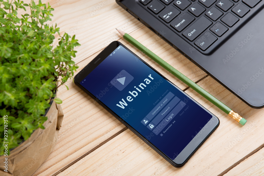 E - learning concept, online education login or registration screen ...
