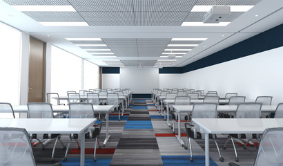 modern empty classroom in school 3d render image