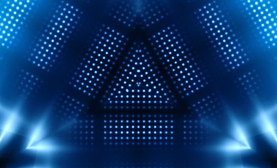 Wall Mural - dark abstract futuristic background. neon lines, glow. neon lines, shapes. blue glow