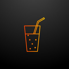 Aufkleber - Carbonated juice in glass nolan icon. Elements of fast food set. Simple icon for websites, web design, mobile app, info graphics