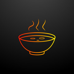 Poster - Bowl of soup nolan icon. Elements of fast food set. Simple icon for websites, web design, mobile app, info graphics