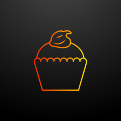 Poster - Cup cake nolan icon. Elements of fast food set. Simple icon for websites, web design, mobile app, info graphics