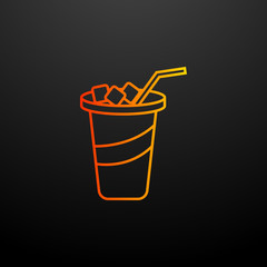 Aufkleber - Iced juice in glass nolan icon. Elements of fast food set. Simple icon for websites, web design, mobile app, info graphics
