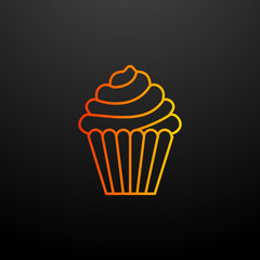 Poster - Cup cake nolan icon. Elements of fast food set. Simple icon for websites, web design, mobile app, info graphics