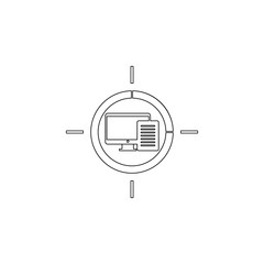 Poster - cross device targeting icon. Element of business, digital marketing for mobile concept and web apps icon. Outline, thin line icon for website design and development, app