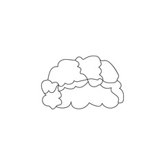 Poster - fan wig icon. Element of russian fan atributs for mobile concept and web apps icon. Outline, thin line icon for website design and development, app development