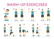 © inspiring.team - Warm-up exercise set before workout. Stretch muscles