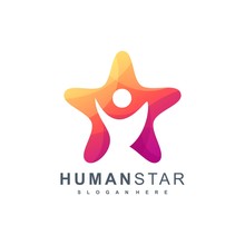 Human Star Logo Design Icon Ready To Use