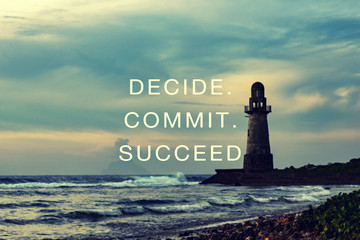 Wall Mural - Inspirational quotes - Decide, commit, succeed.