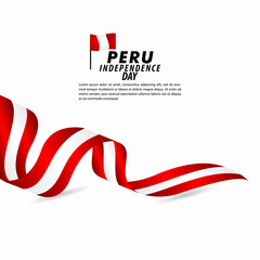 Wall Mural - Peru Independence Day Celebration Vector Template Design Illustration