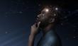 © Prostock-studio - Thoughtful african man with illustration of brain activity process