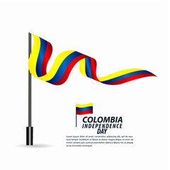 Wall Mural - Colombia Independence Day Celebration Vector Template Design Illustration