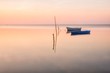 © Cavan Images - Boats at sunrise in Delta de Ebro Natural Park
