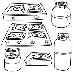 Wall Mural - vector set of gas stove