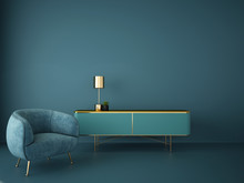 Interior Design For Living Area Or Reception In Modern Concept Design/ 3d Illustration,3d Rendering