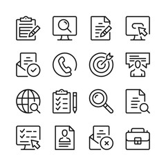 Poster - Job search line icons set. Find job, vacancy, employment, career opportunities symbols. Modern linear graphic design concepts, simple outline elements collection. Vector line icons