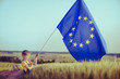 A little boy with the European Union flag