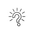 Outline question mark with rays burst icon vector illustration on white background