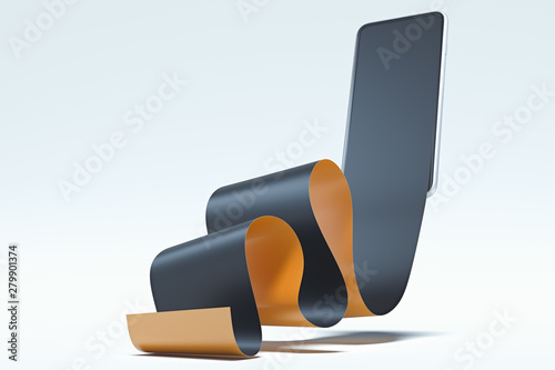 Realistic Black Check On Mobile Phone Screen Online