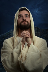 Canvas Print - Jesus Praying at Night