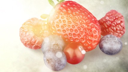 Wall Mural - Big Pile of Fresh Berries on the White Background