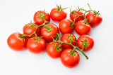 Fototapeta Kuchnia - Tomato branch. Tomatoes isolated on white