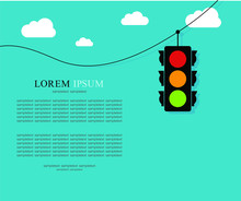 Traffic Light Icon, Vector Illustration, Eps