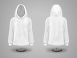 Set of white hooded sweatshirt.