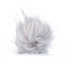 Grey Fur Ball Isolated On White Background