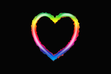 Wall Mural - Rainbow love heart logo vector