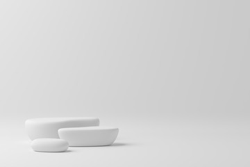 Fototapete - 3d render abstract mock up scene. white podium and white background for product.