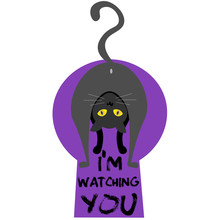 T-shirt Design Cartoon Cat Looking Back With The Words I'm Watching You