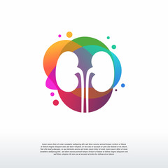 Wall Mural - colorful kidney care logo designs concept vector, health kidney logo template designs