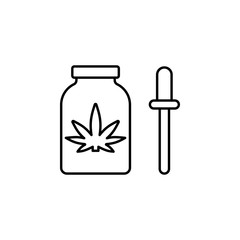Poster - marijuana, tincture icon. Simple thin line, outline vector of Marijuana icons for UI and UX, website or mobile application