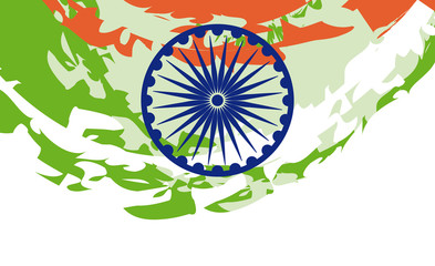 Wall Mural - pattern of flag patriotic indian with ashoka chakra