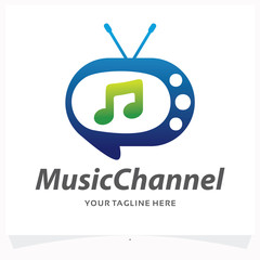 Wall Mural - Music Channel Logo Design Template