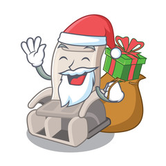 Poster - Santa with gift toy massage chair in cartoon shape