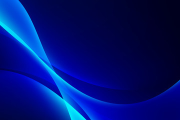 Wall Mural - Abstract light blue curve graphic on dark background, copy space composition.