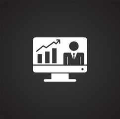 Poster - Business person icon on background for graphic and web design. Simple illustration. Internet concept symbol for website button or mobile app.