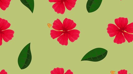 Sticker - exotic leafs and flowers tropical pattern