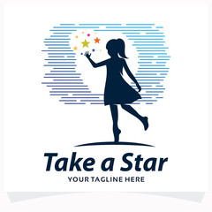 Wall Mural - Take a Star Logo Design Template