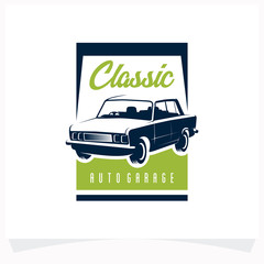 Wall Mural - Classic Car Garage Logo Design Template