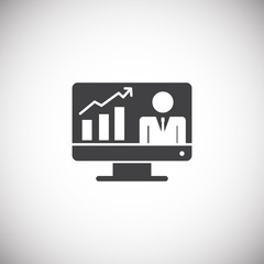 Poster - Business person icon on background for graphic and web design. Simple illustration. Internet concept symbol for website button or mobile app.