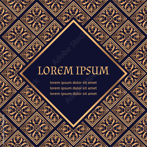 Luxury Background Vector Islamic Tile Royal Pattern Card Template Arabic Design For Ramadan Iftar Party Christmas Or New Year Holiday Beauty Spa Wedding Invitation Save The Date Buy This Stock Vector