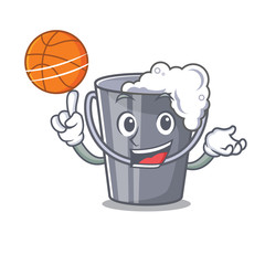 Poster - With basketball soapy water isolated with the mascot