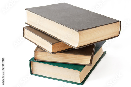 Fotografía Book pile isolated on white background